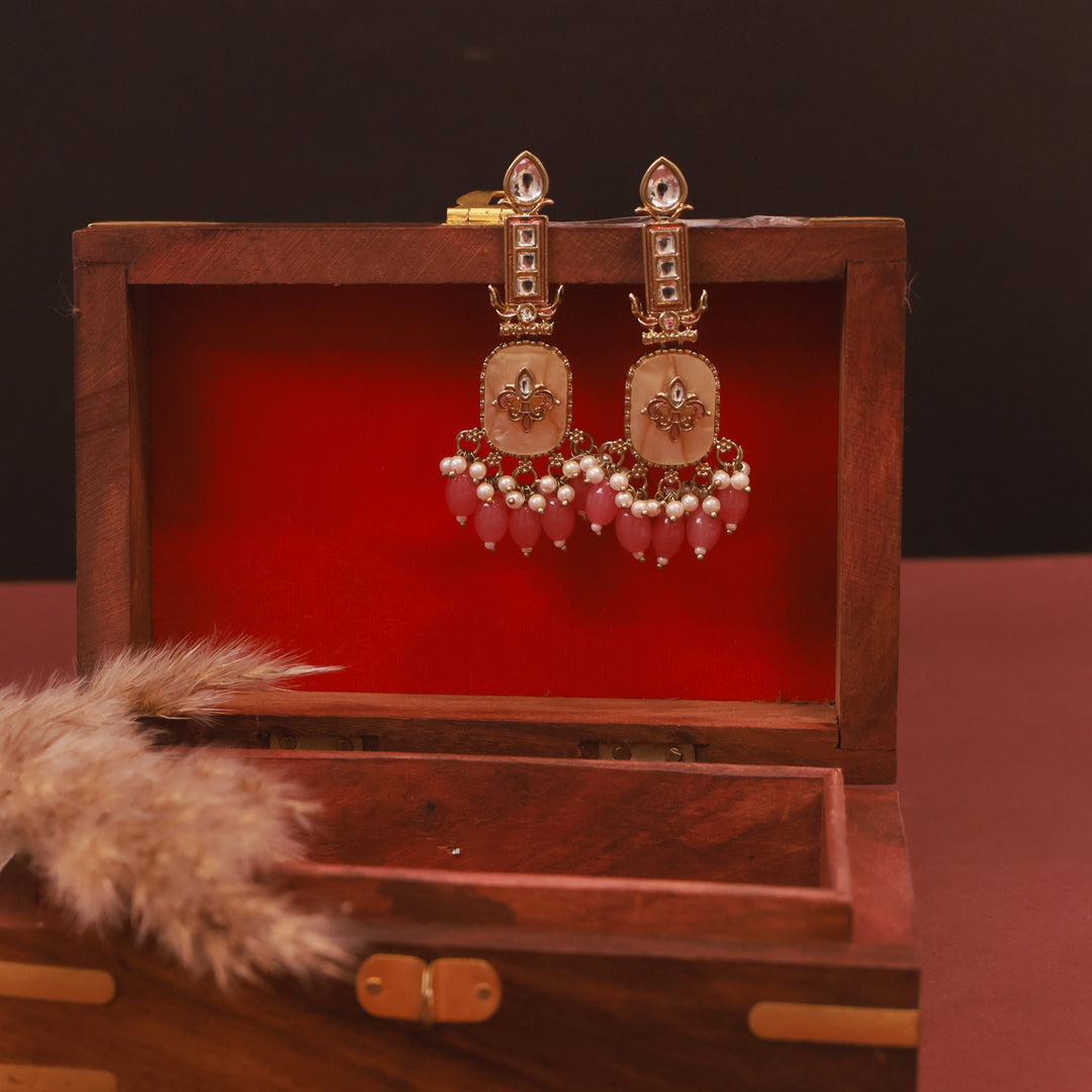 Royal  Meenakari Kundan Earrings – Handcrafted Pearl Drop Heritage by OLIARI