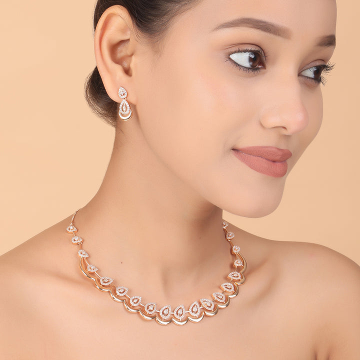 Dewdrop Elegance CZ Necklace & Earrings Set