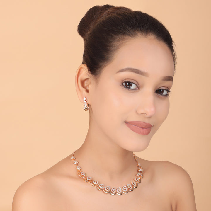 Dewdrop Elegance CZ Necklace & Earrings Set