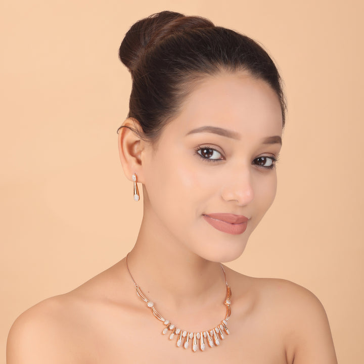 Aurelia Teardrop Diamond Necklace & Earrings Set