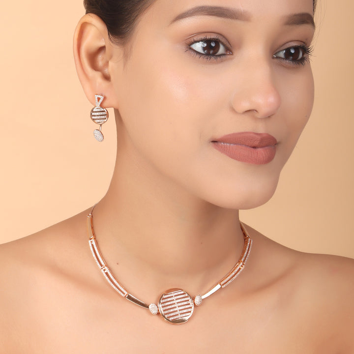 Linear Luxe CZ Necklace & Earrings Set
