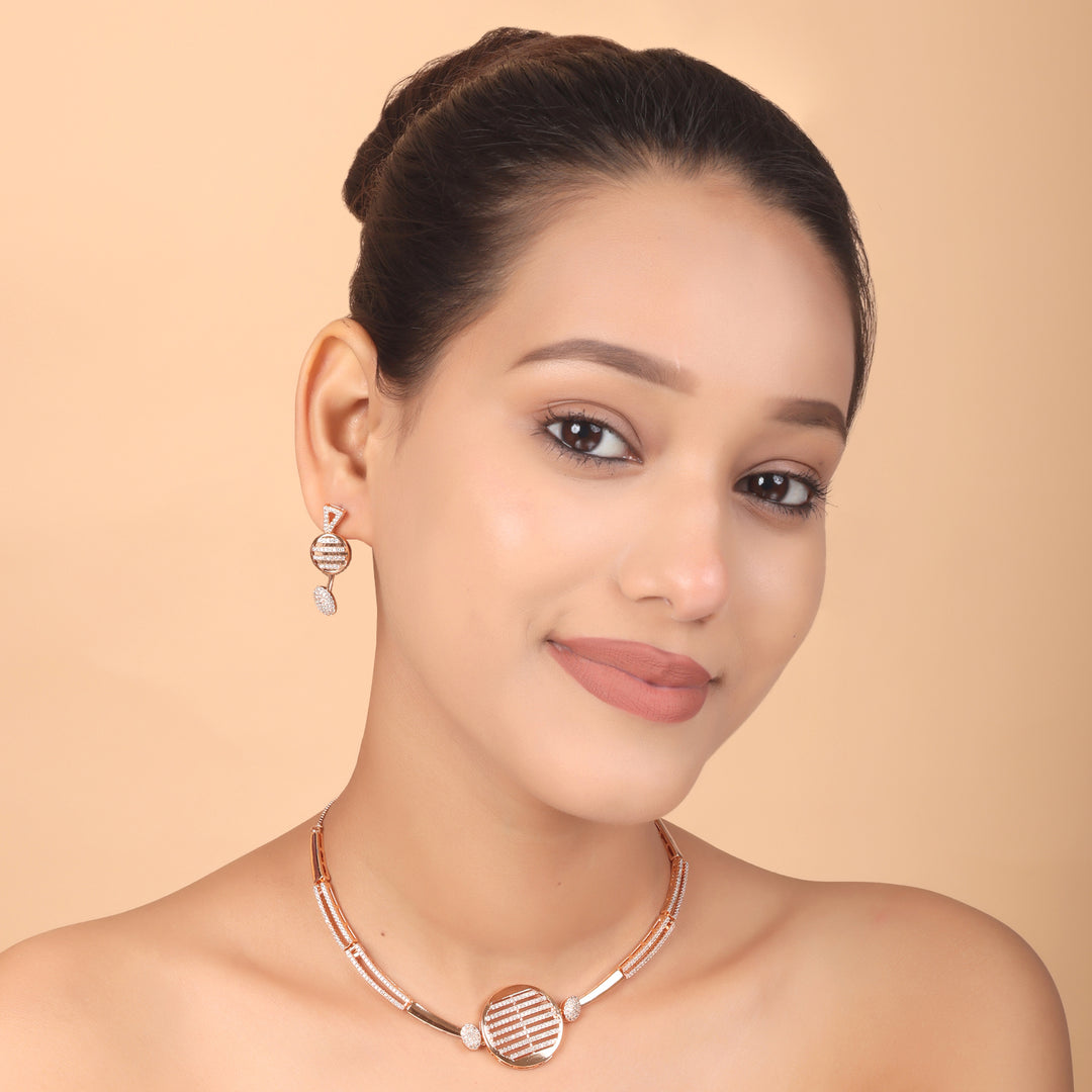 Linear Luxe CZ Necklace & Earrings Set