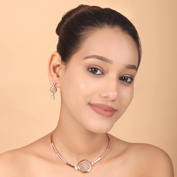 Linear Luxe CZ Necklace & Earrings Set