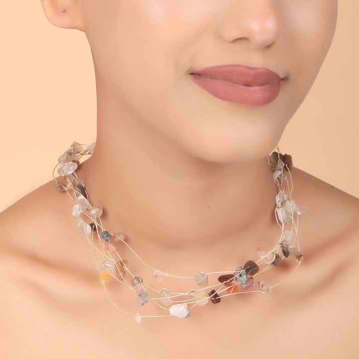 Terra Raw Crystal Multi-Strand Necklace