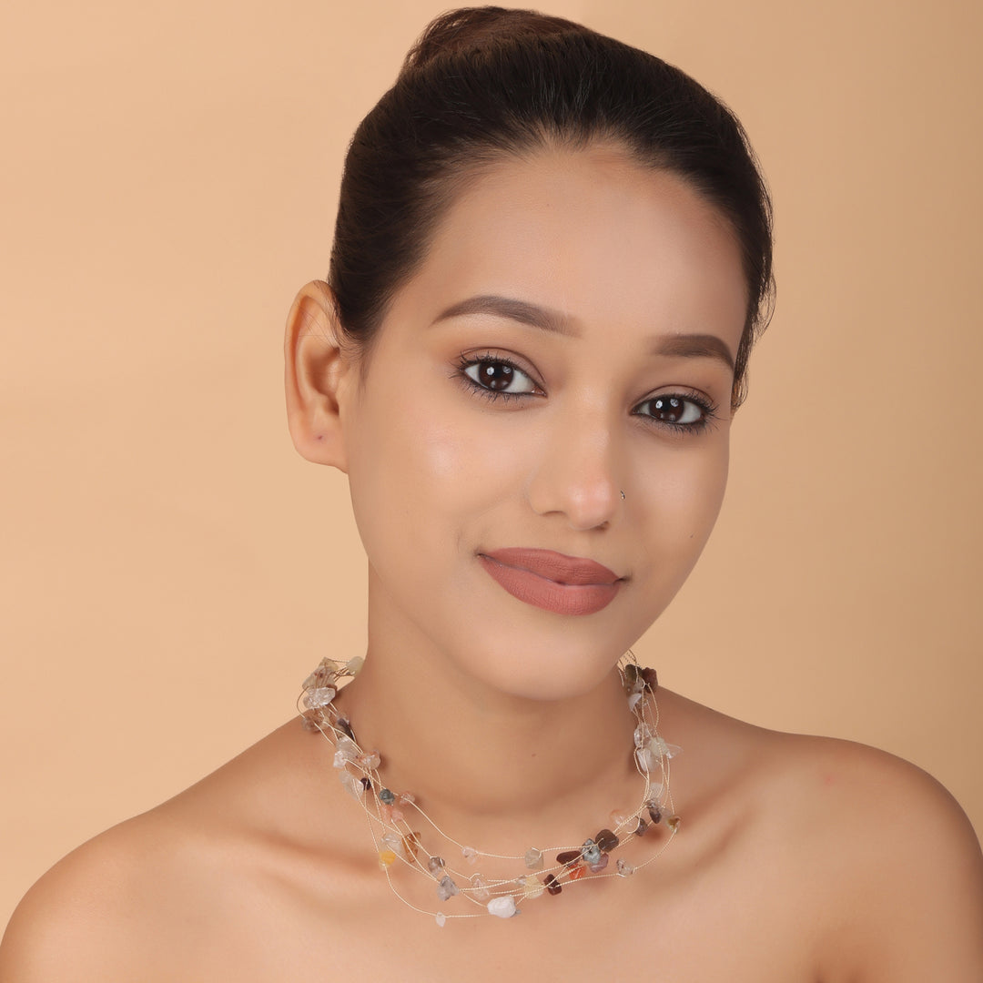 Terra Raw Crystal Multi-Strand Necklace