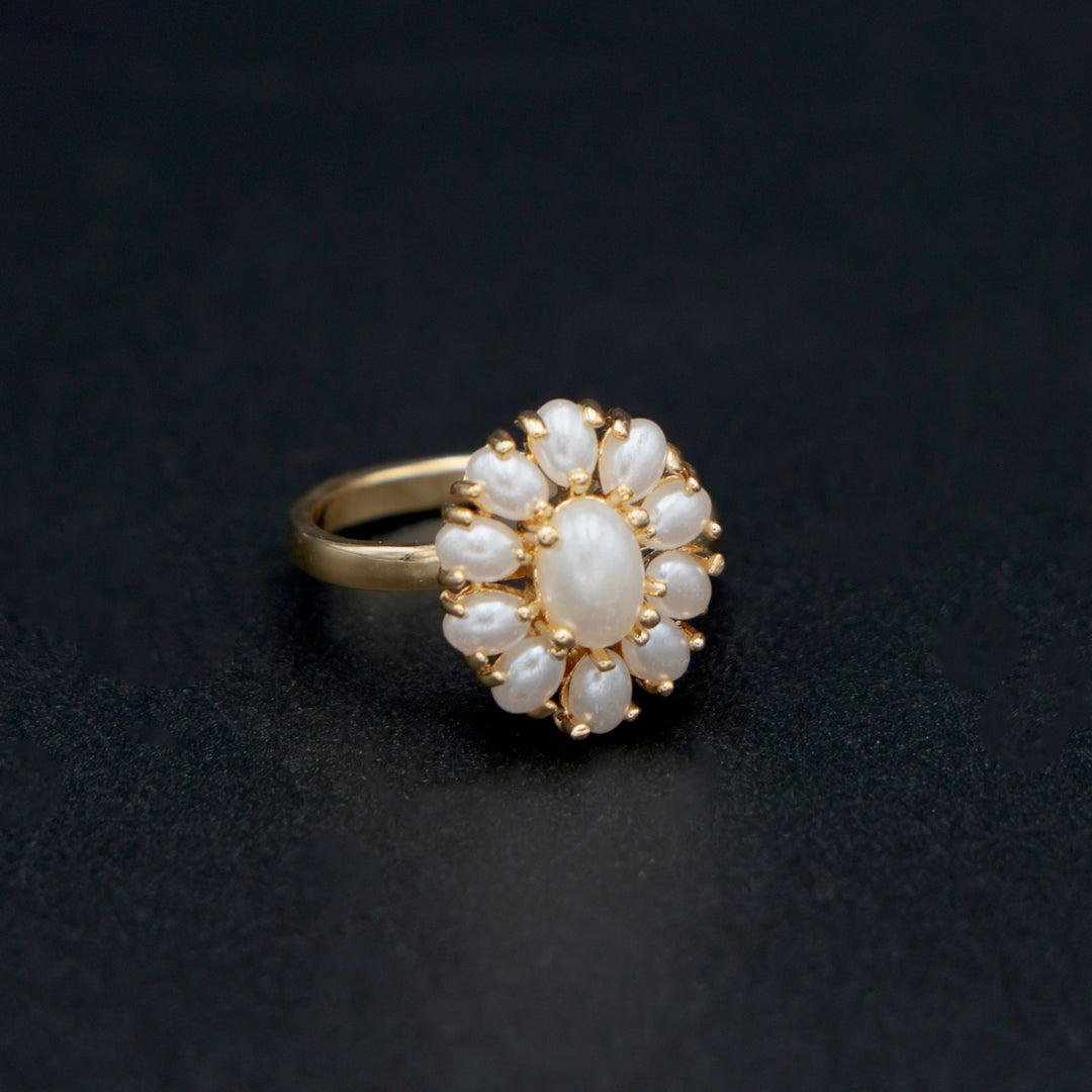 Classic Pearl Kundan Ring