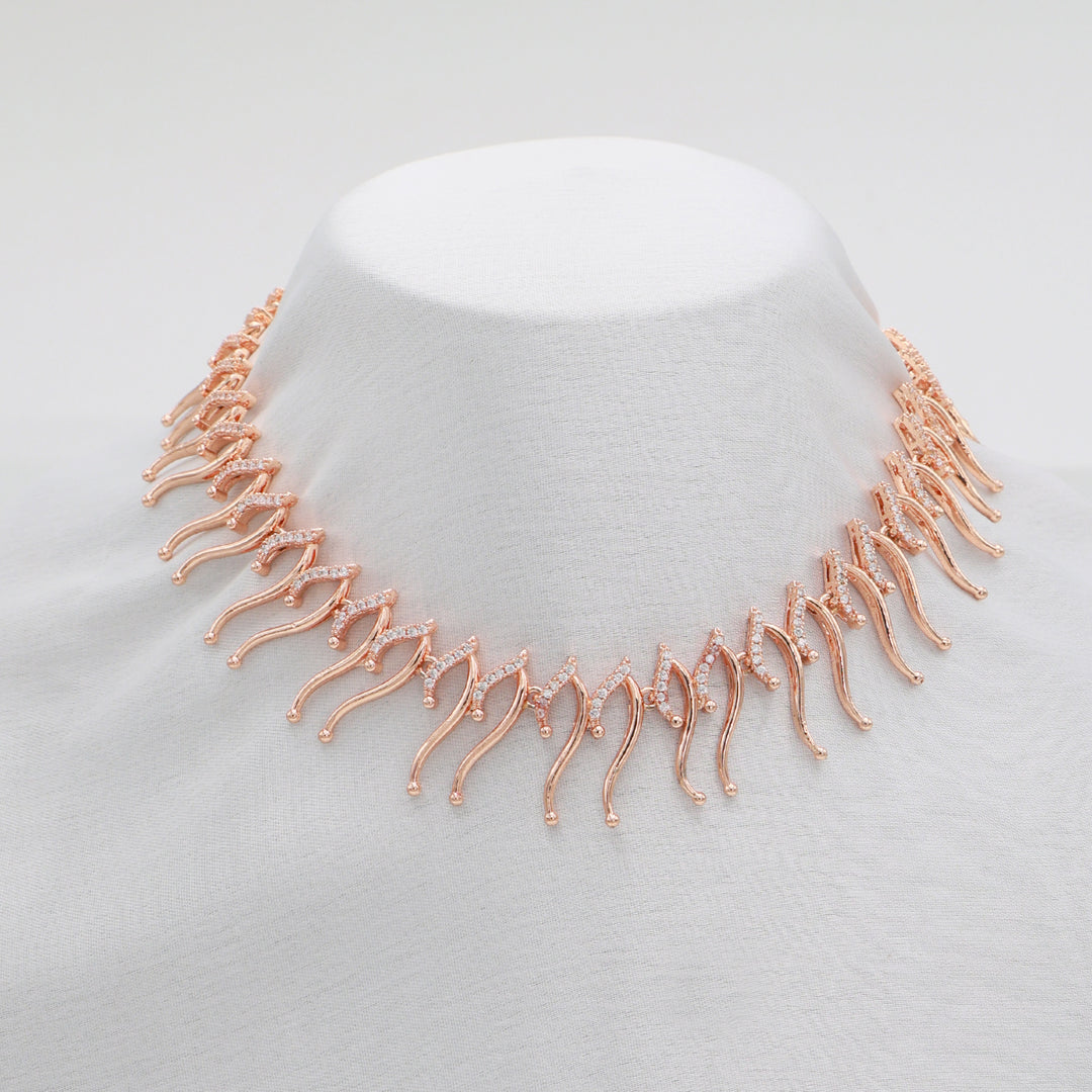 Celeste Wave CZ Necklace & Earrings Set