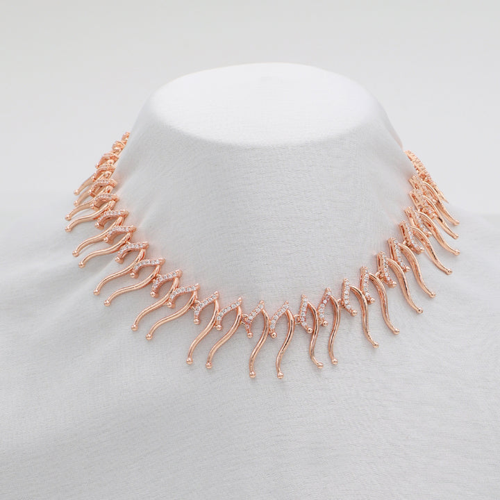 Celeste Wave CZ Necklace & Earrings Set