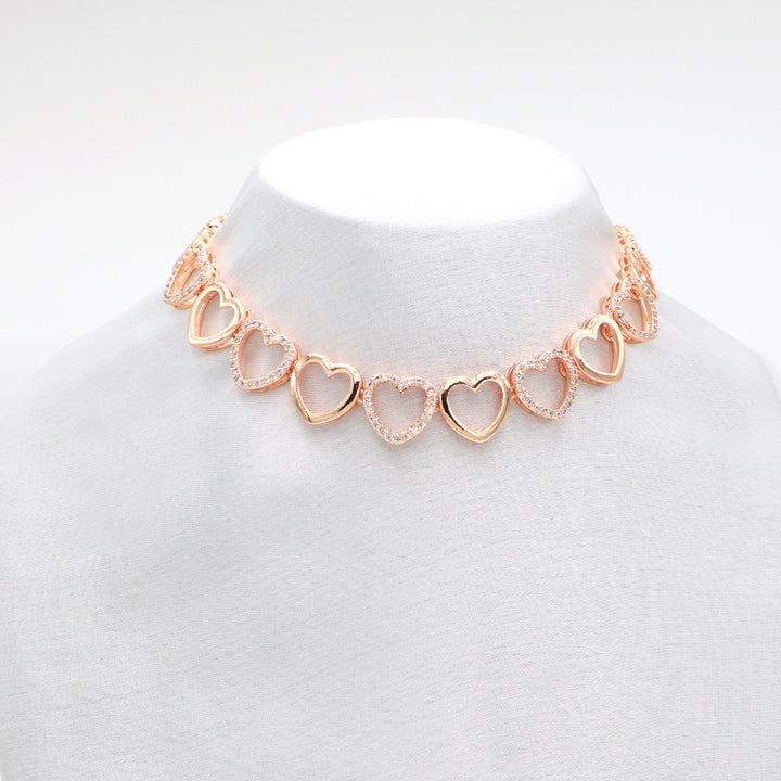 Amora Heart CZ Necklace & Earrings Set