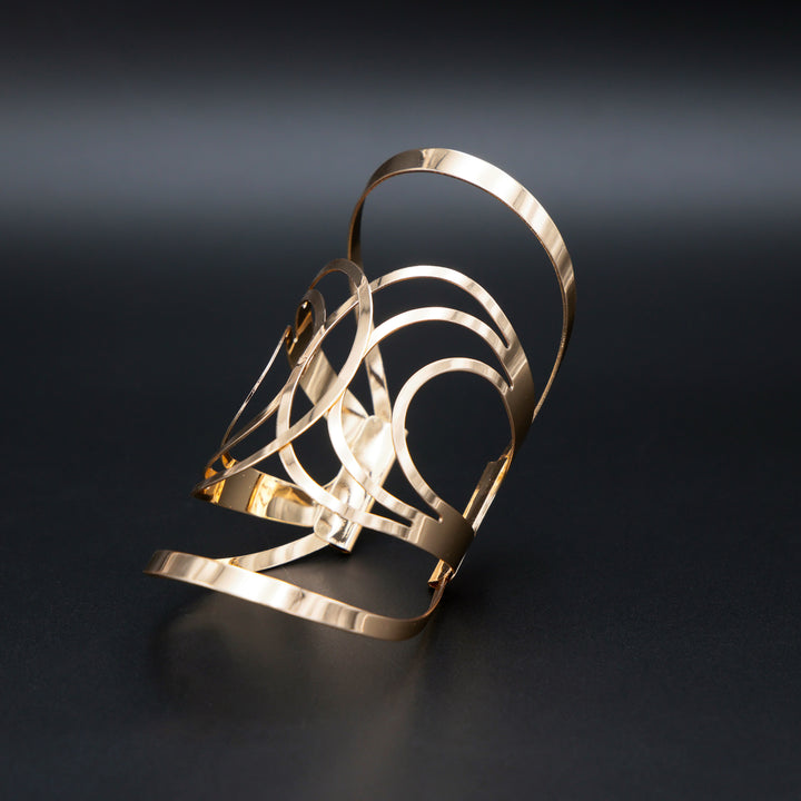 Open Arc Sculpt Gold Cuff