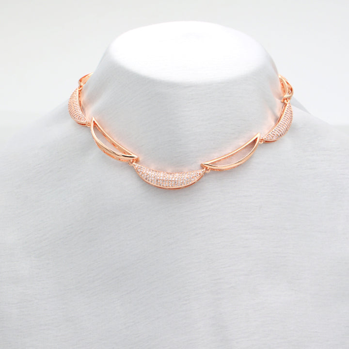 Luna Curve Diamond Necklace & Earrings Set