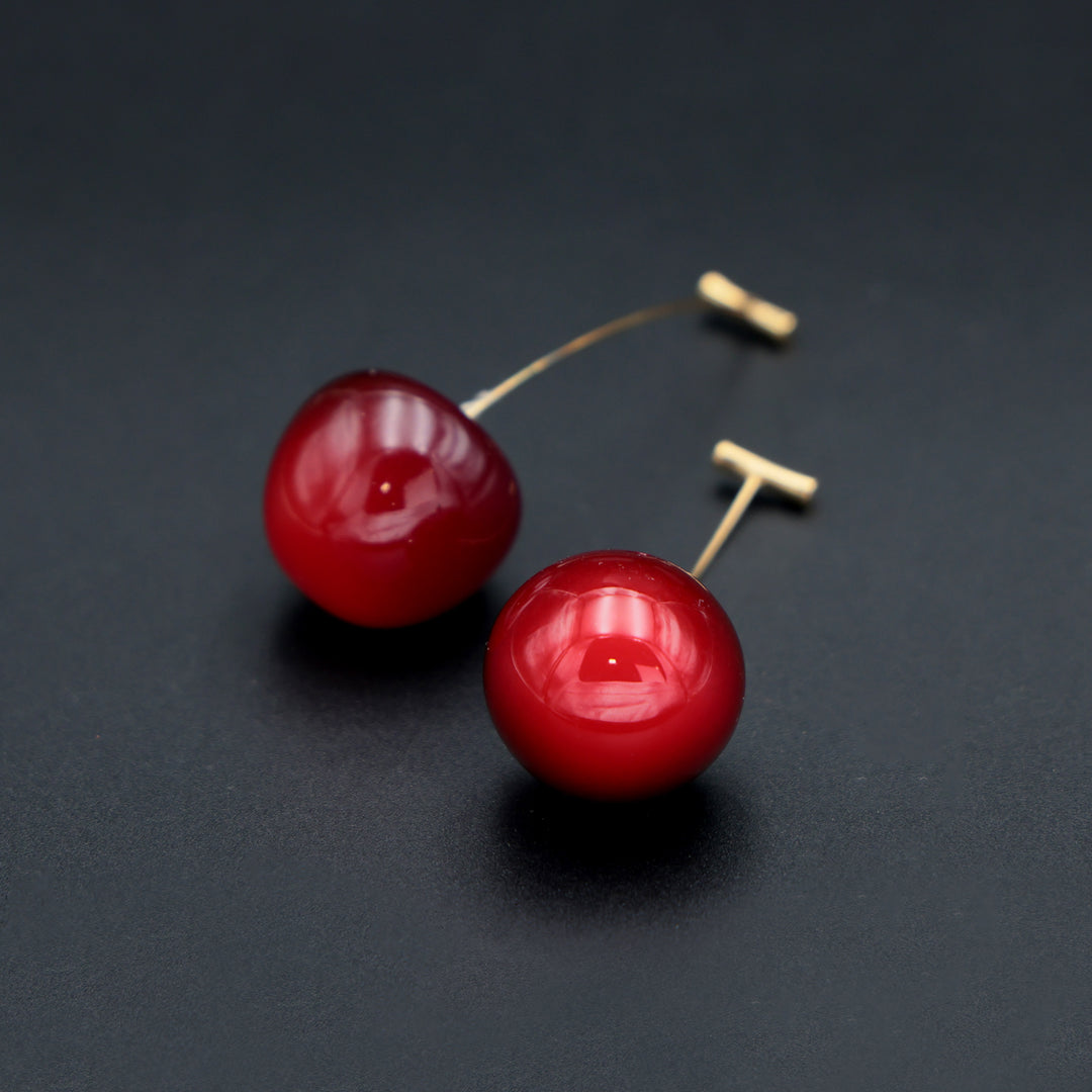Cherry Drop Statement Earrings