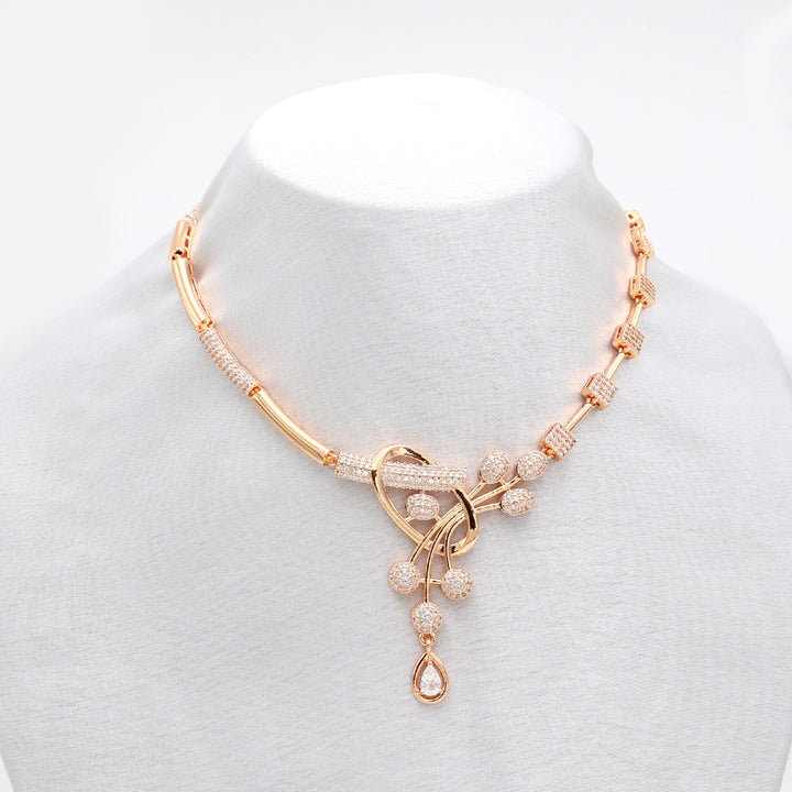 Radiant Curve CZ Necklace & Earrings Set