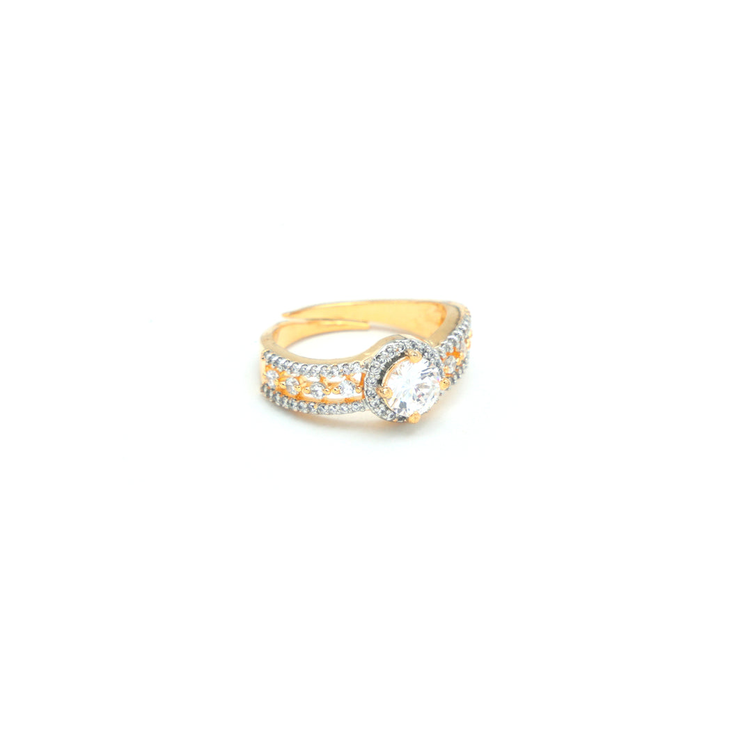 Elegant Dual-Band CZ Statement Ring