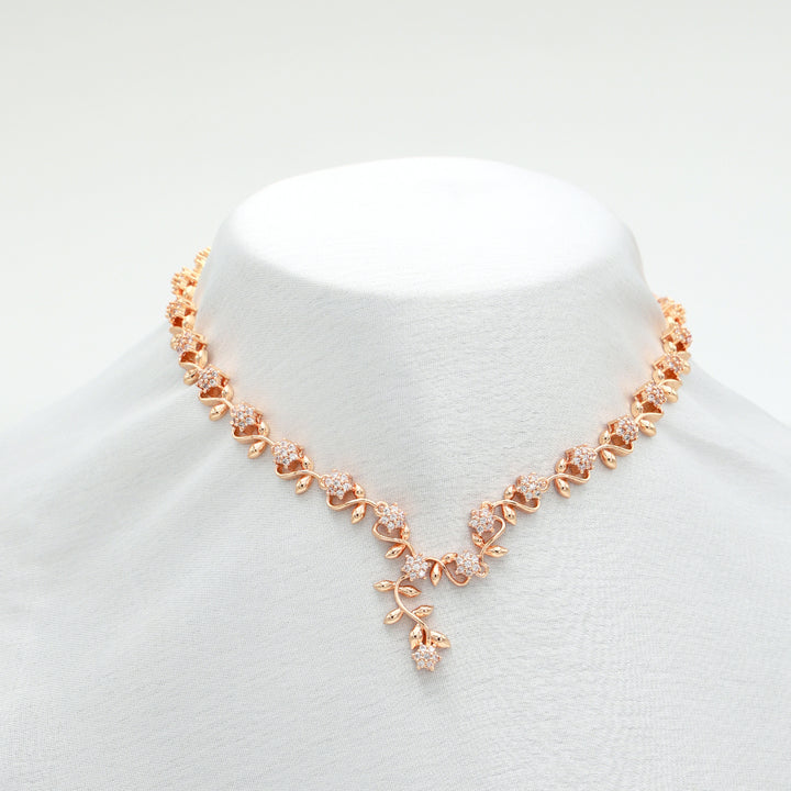 Blossom Vine CZ Necklace & Earrings Set