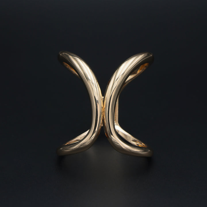 Sculpted Abstract Gold Cuff Bracelet