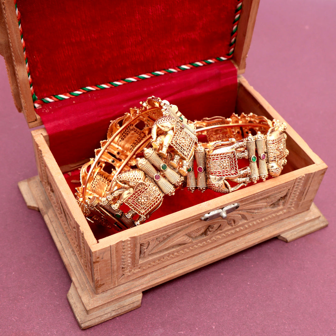 Antique Gold Temple Kada Set