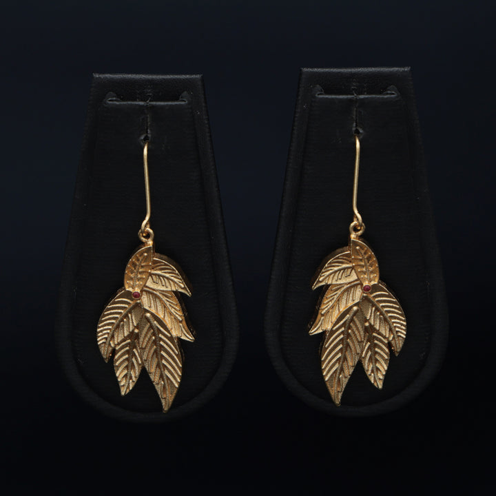 Golden Leaf Dangler Earrings