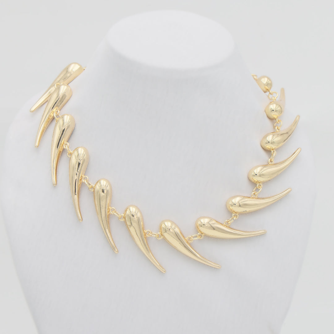 Golden Edge Sculpted Spike Necklace – Bold Western Luxe by OLIARI