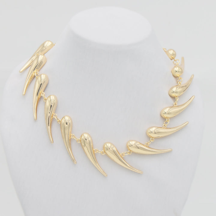 Golden Edge Sculpted Spike Necklace – Bold Western Luxe by OLIARI