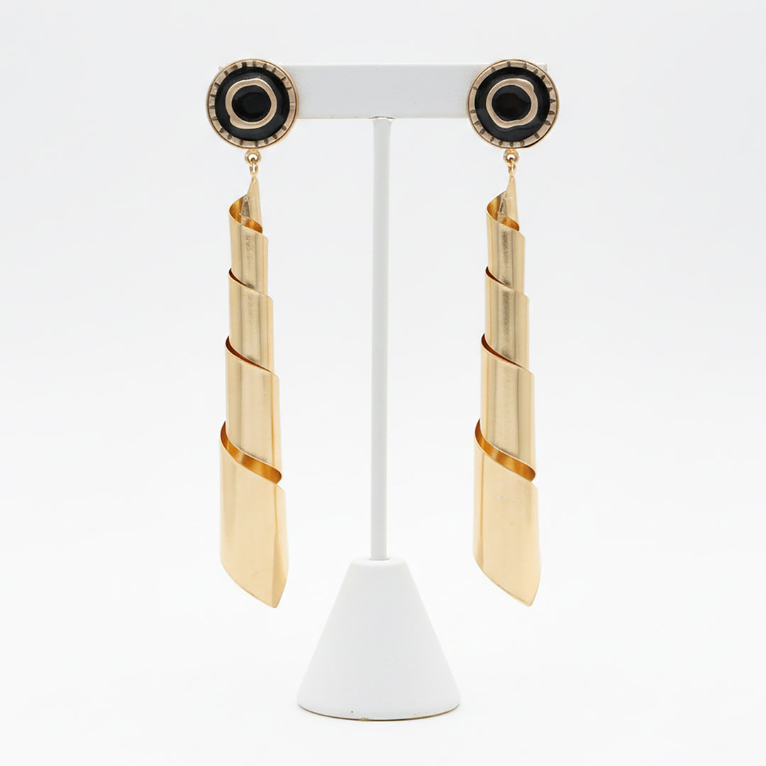 Geometric Spiral Drop Earrings