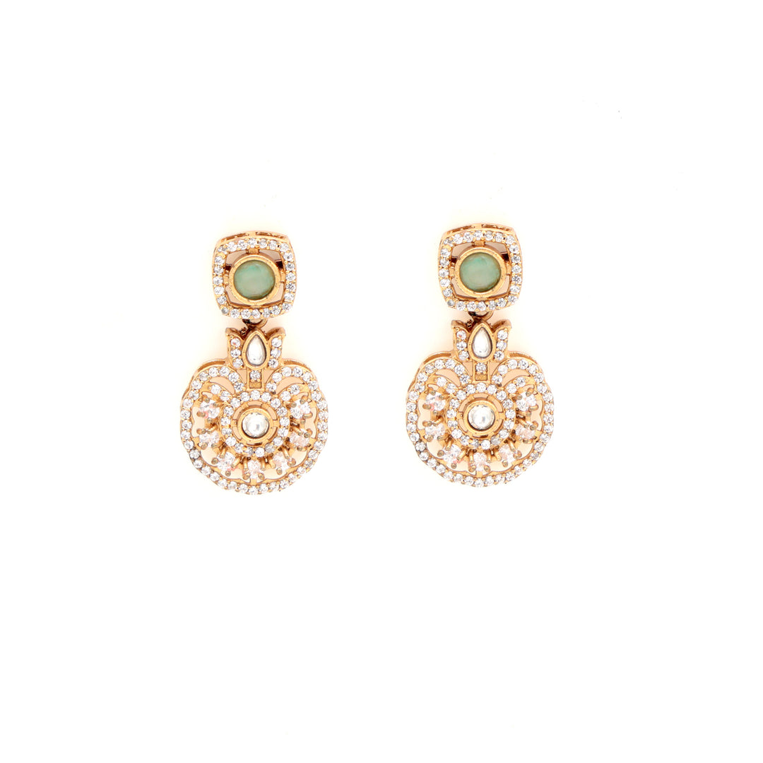 Mint Green Kundan Chand Pearl Necklace Set