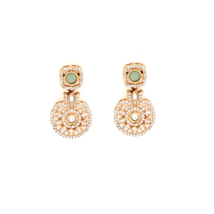 Mint Green Kundan Chand Pearl Necklace Set