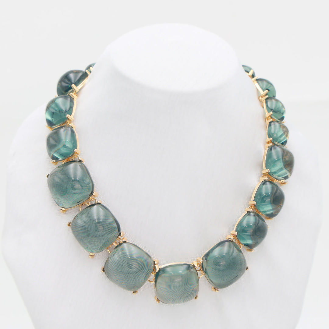 Smoky Bold Beaded Statement Necklace – Contemporary Western Glam by OLIARI