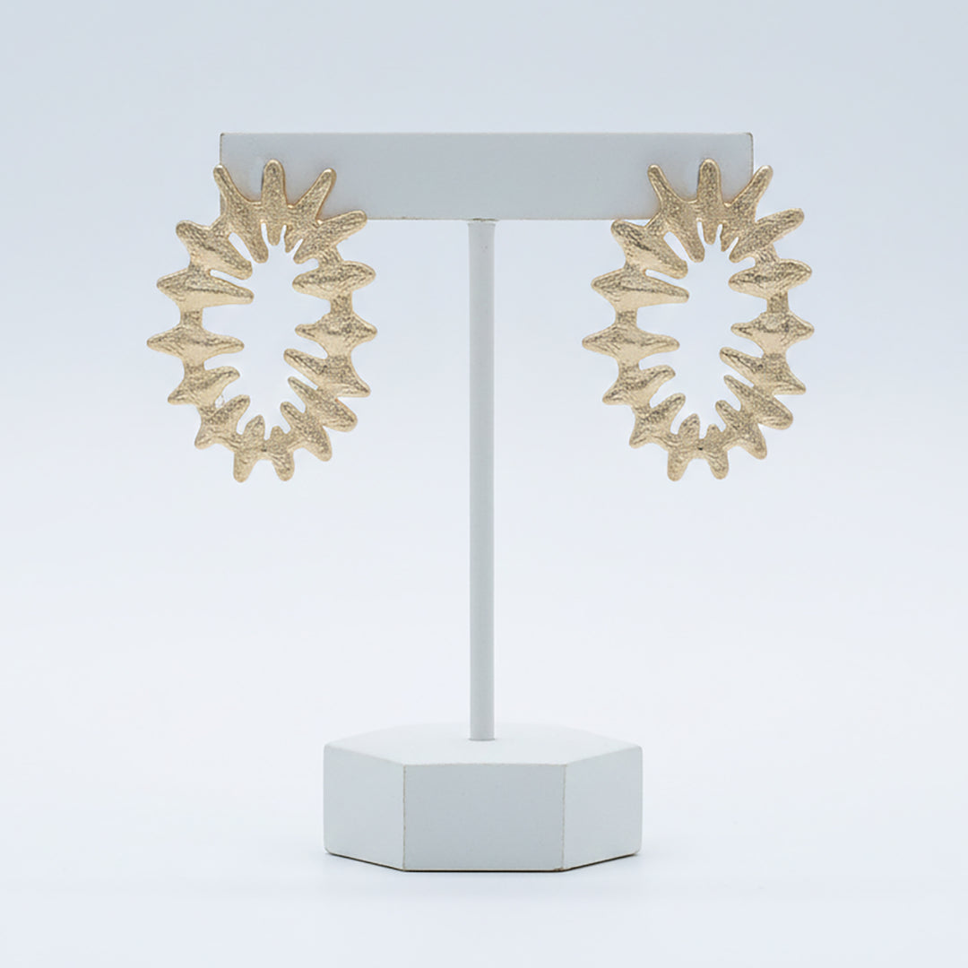 Radiant Sunburst Textured Stud Earrings