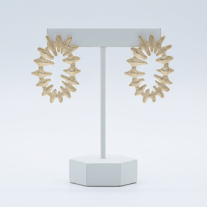 Radiant Sunburst Textured Stud Earrings