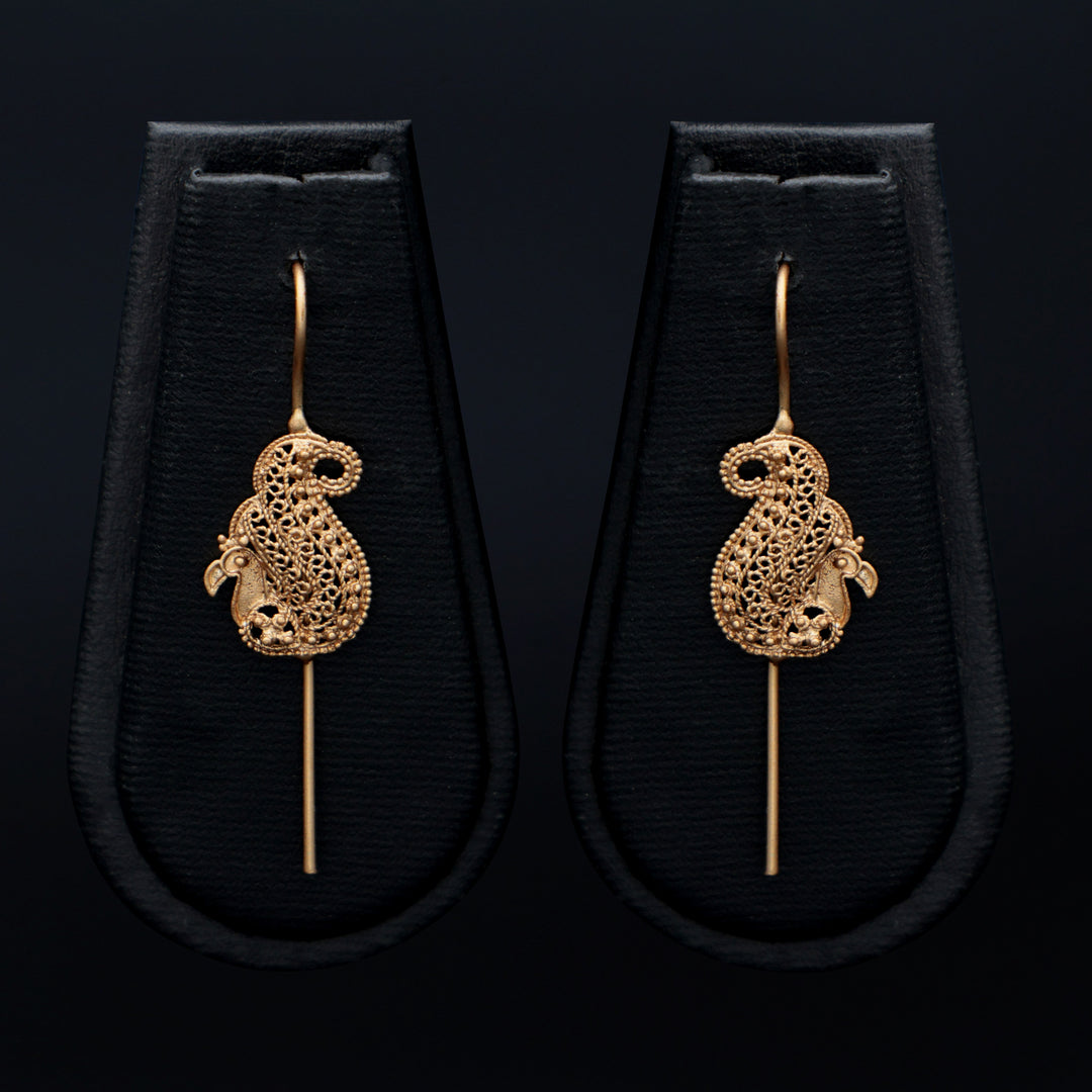 Filigree Peacock Hook Earrings