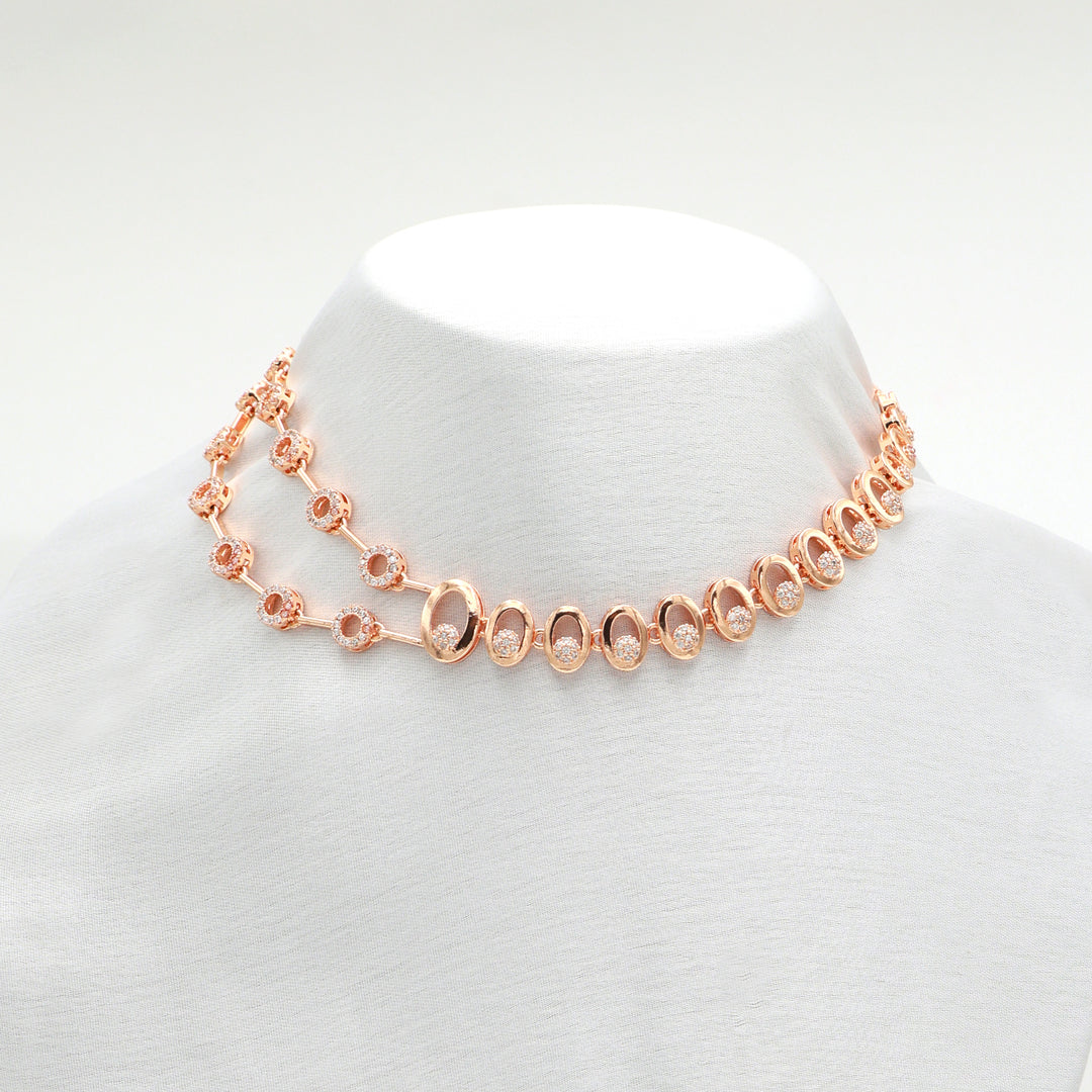 Circle Symphony CZ Necklace & Earrings Set