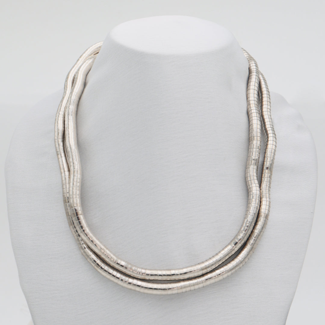 Verve Flexible Silver Coil Necklace–Bracelet