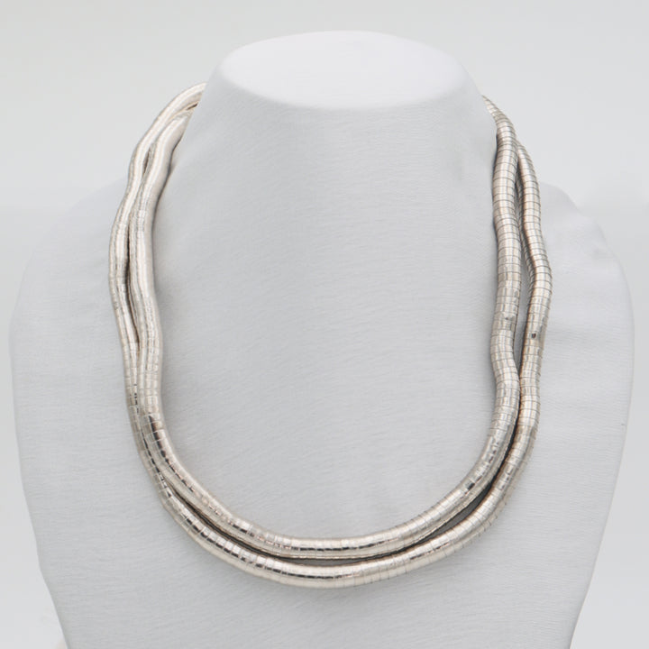 Verve Flexible Silver Coil Necklace–Bracelet