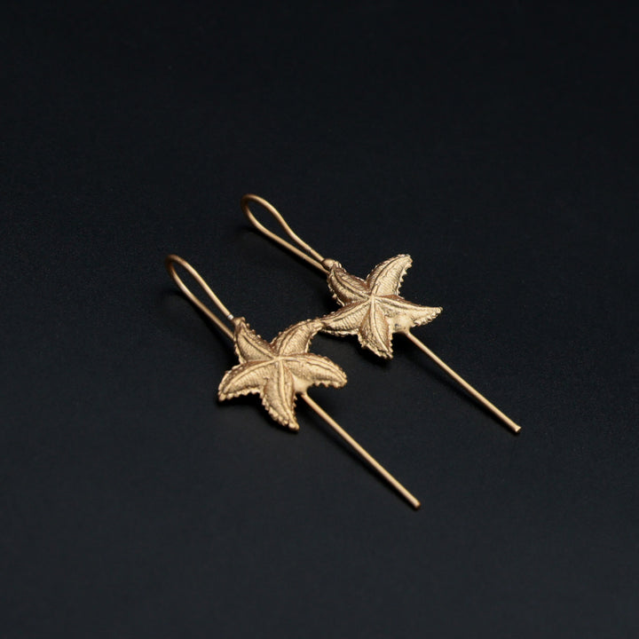 Golden Starfish Drop Earrings