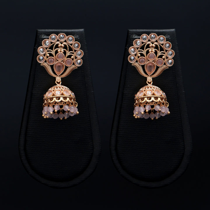 Pastel Pink Kundan Jhumka