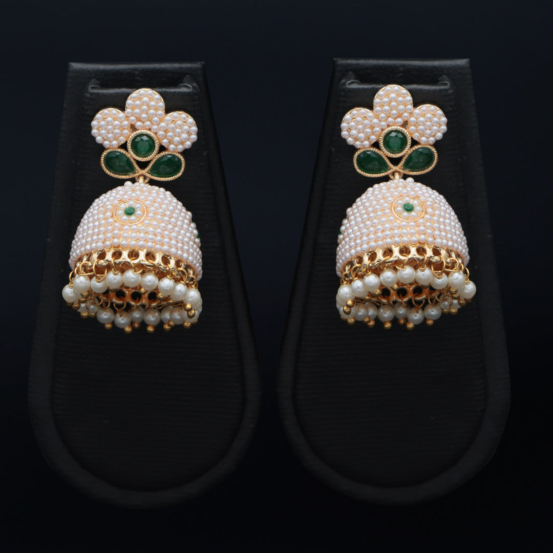 Pearl Dome Floral Jhumka