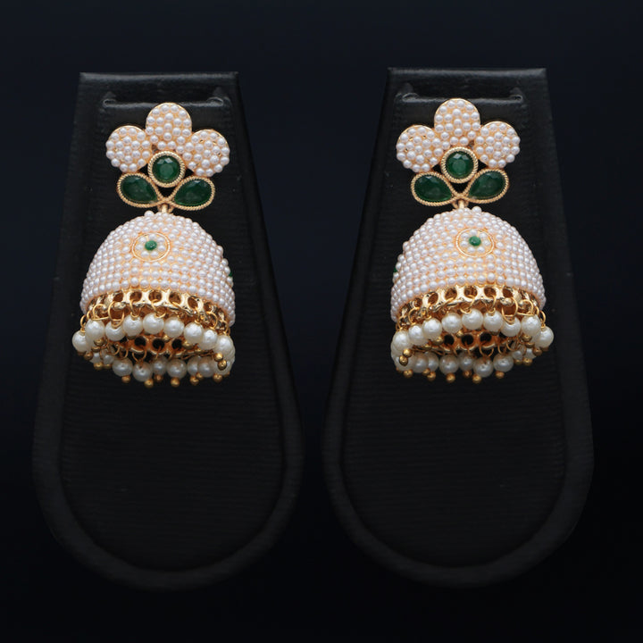 Pearl Dome Floral Jhumka
