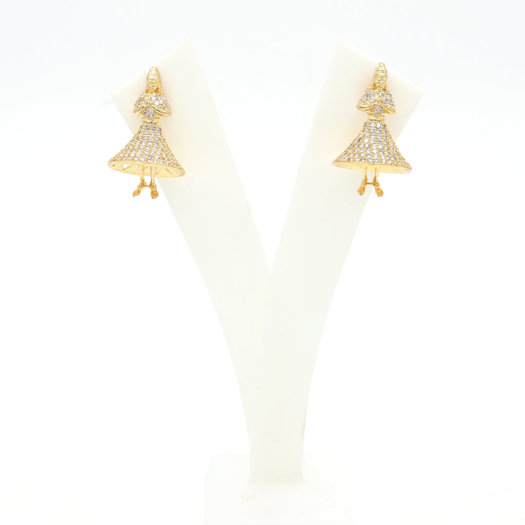 Classic CZ Dome Jhumka Earrings