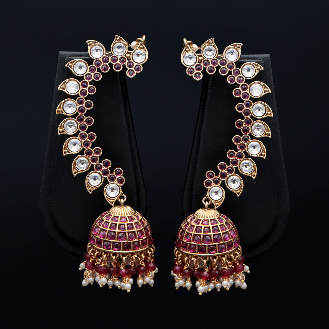 Ruby Jadau Ear Cuff Jhumka