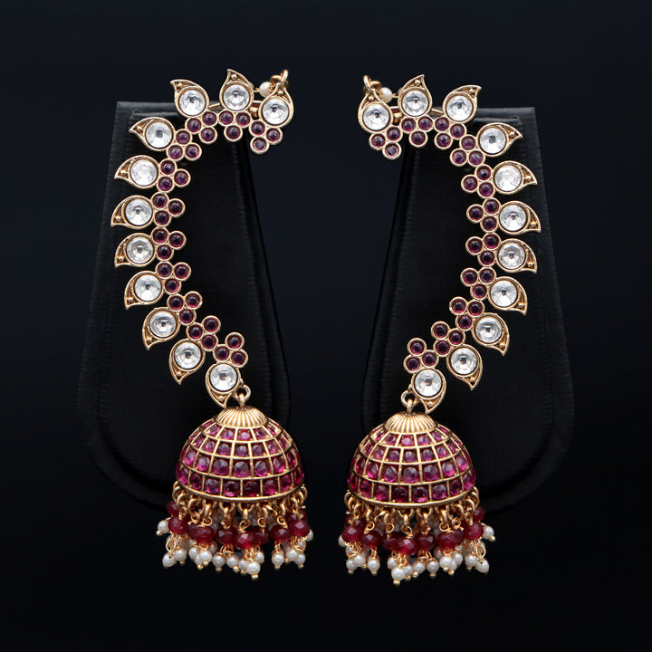 Ruby Jadau Ear Cuff Jhumka