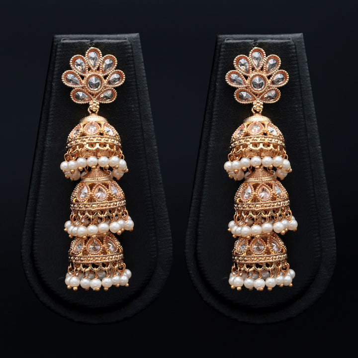 Floral Layered Gold Jhumka