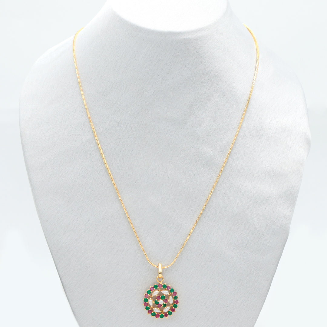 Multicolour Stone Pendant Necklace Set