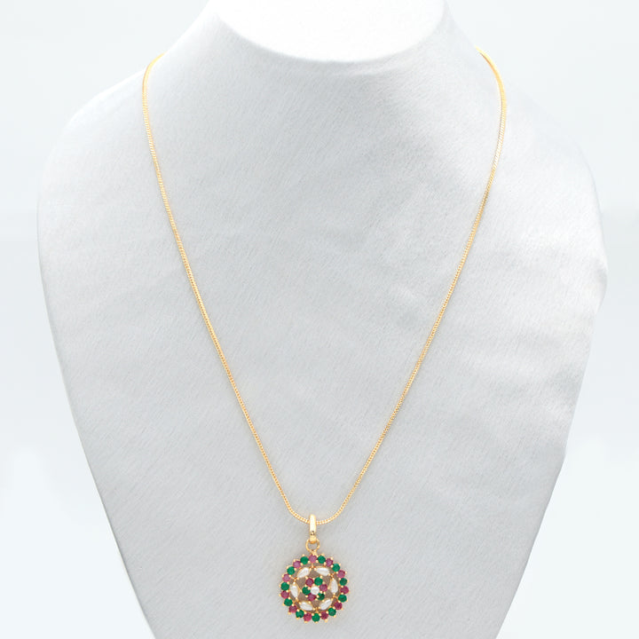Multicolour Stone Pendant Necklace Set