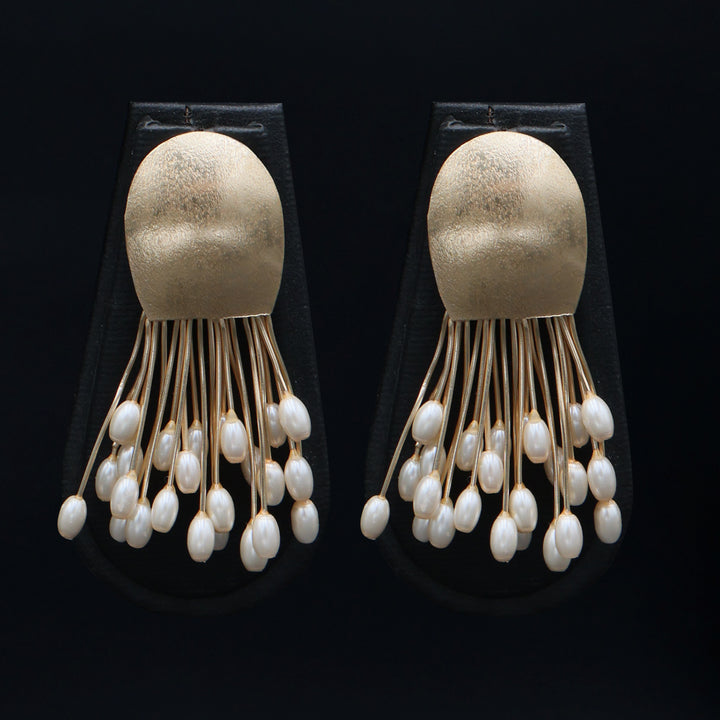 Modern Pearl Tassel Drop Earrings