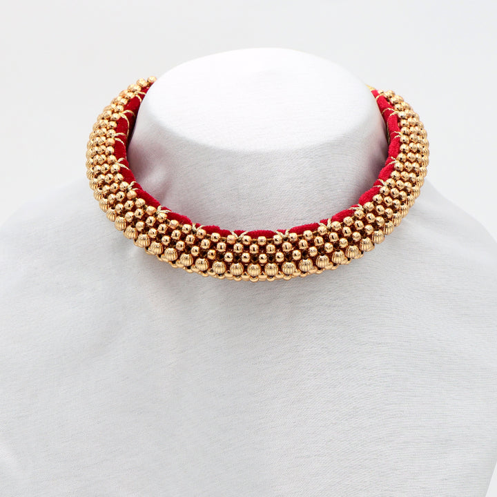 Classic Gold-Bead Traditional Choker Set