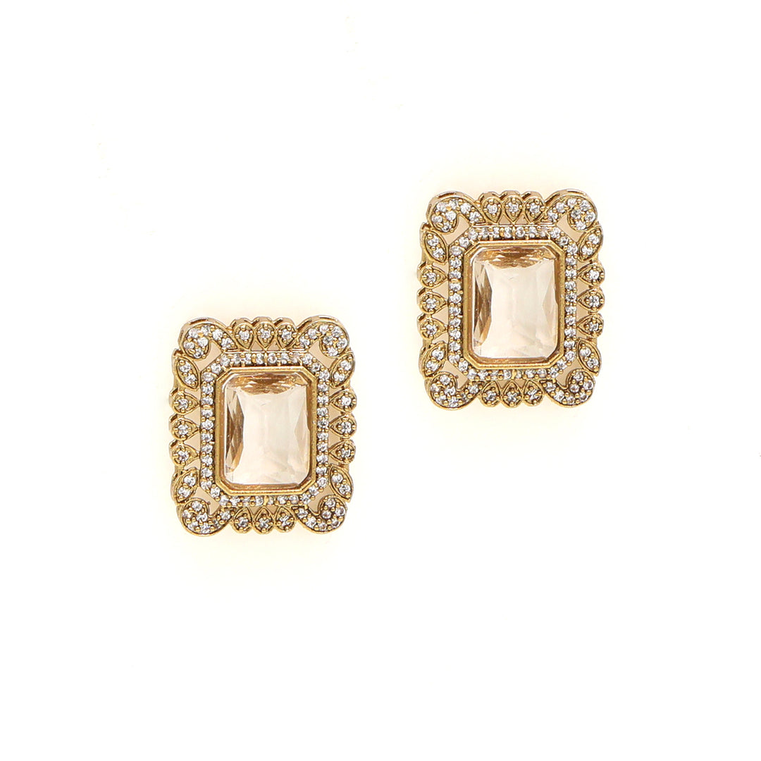 Royal Kundan Choker Set with Rectangular Stone Centerpiece