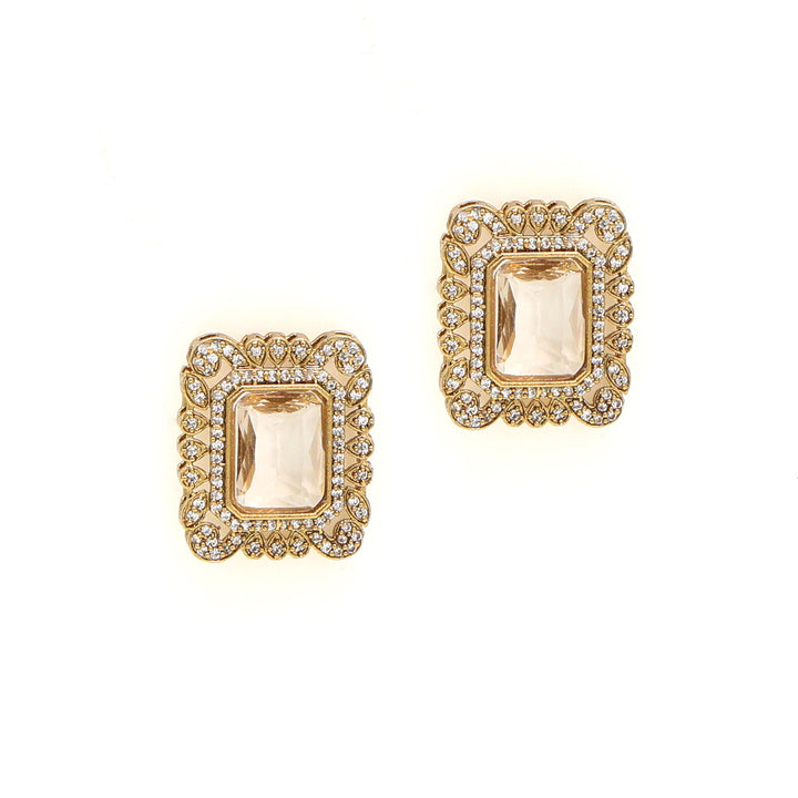 Royal Kundan Choker Set with Rectangular Stone Centerpiece