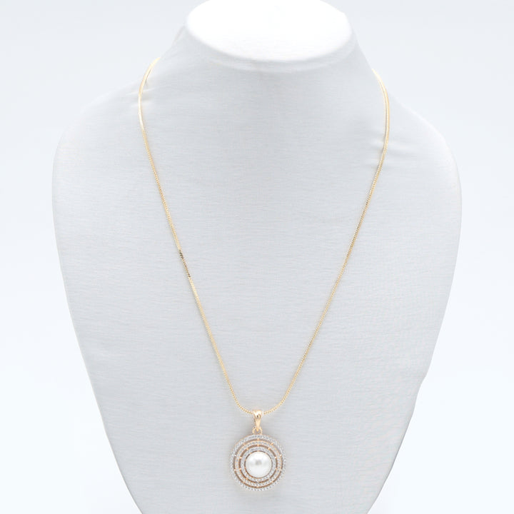 Classic Pearl Spiral Pendant Necklace Set