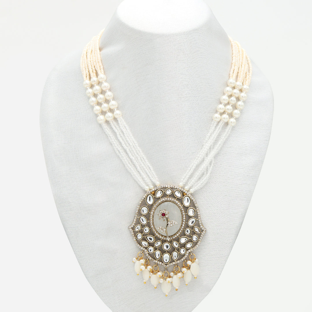 Royal Kundan Pearl Multistrand Necklace Set